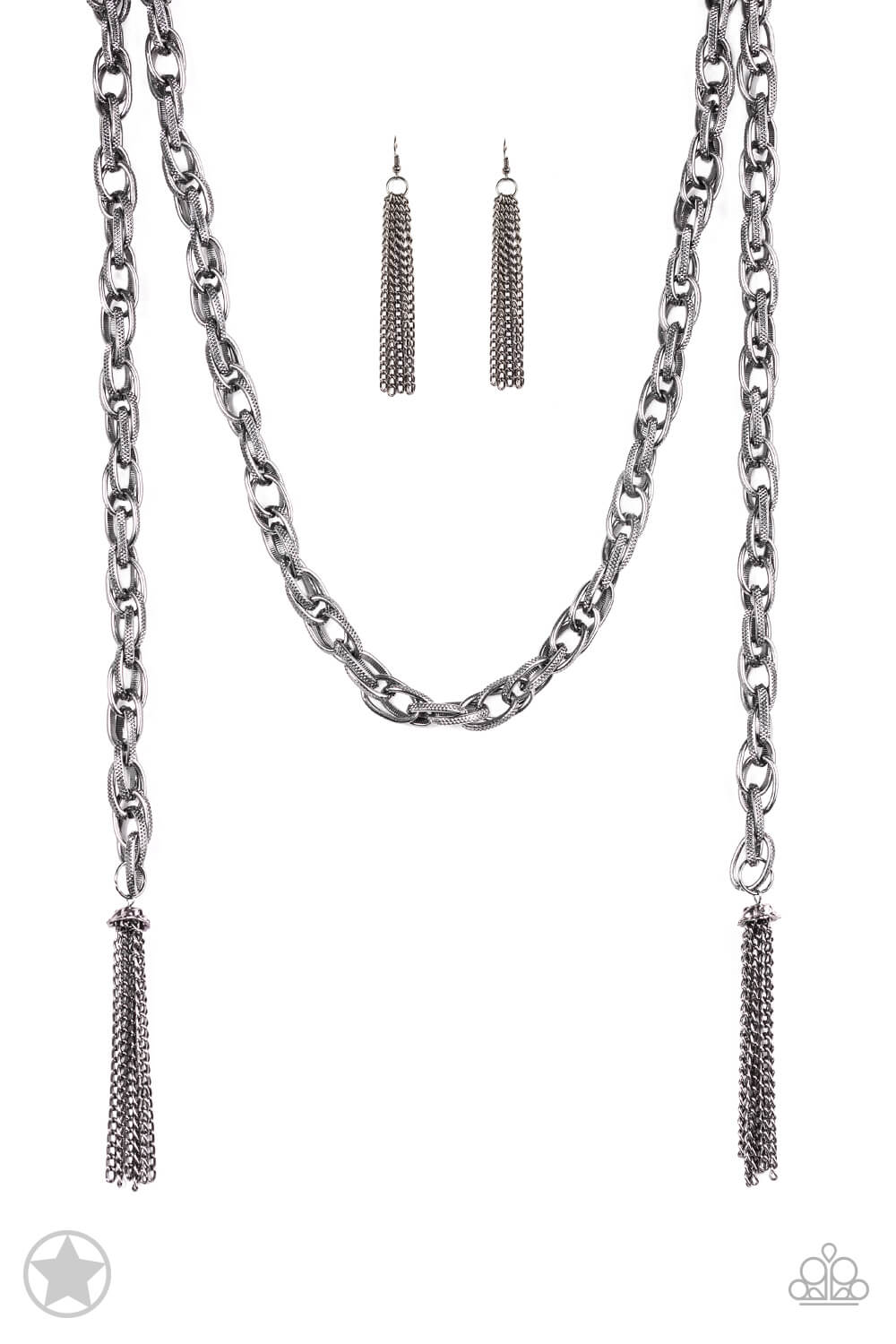 SCARFed for Attention - Gunmetal Necklace Set - Princess Glam Shop