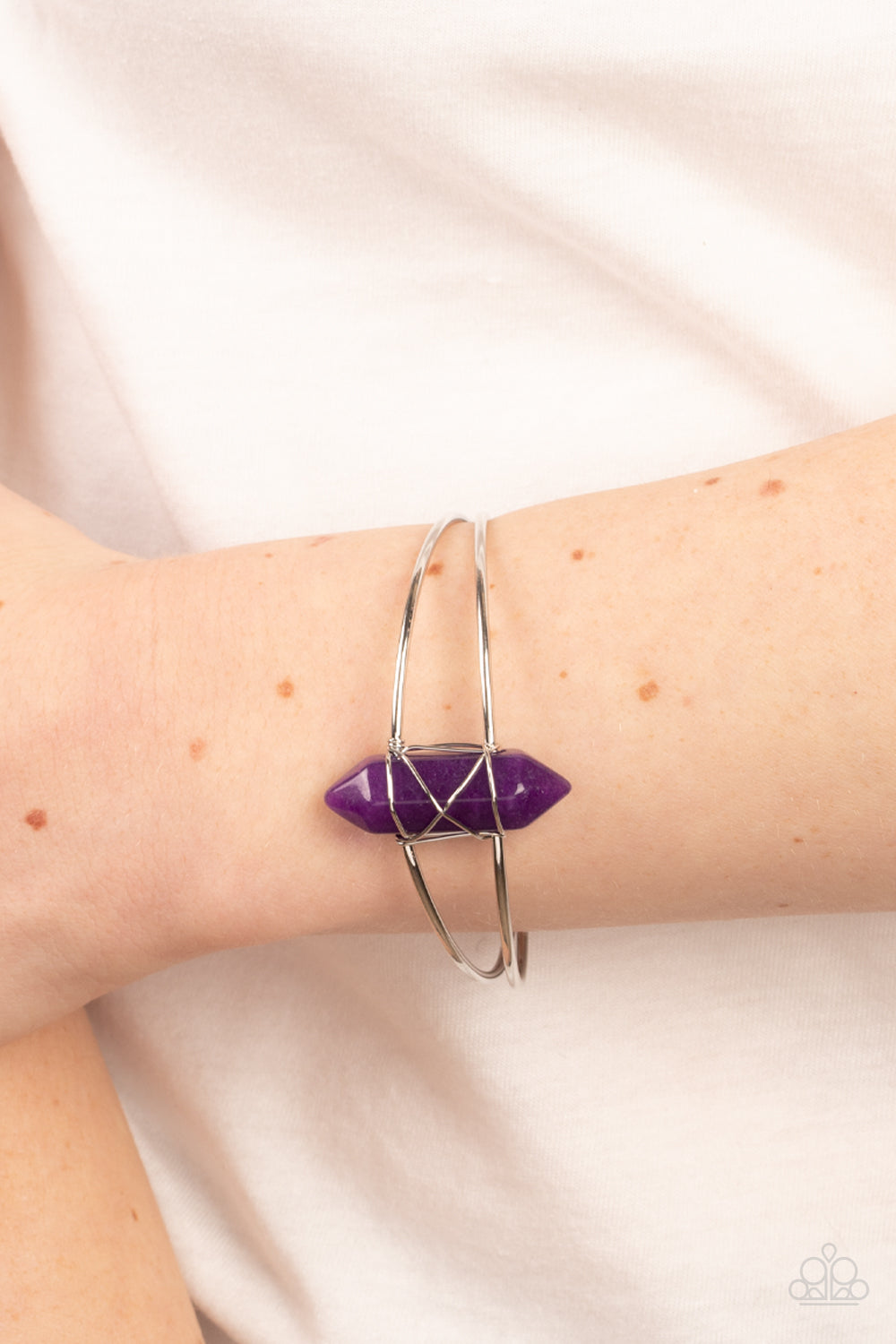 Terra Transcendence - Purple Stone Cuff Bracelet
