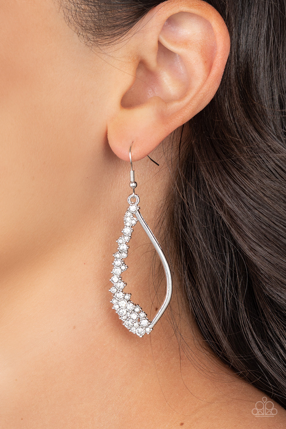 Sparkly Side Effects - White Earrings