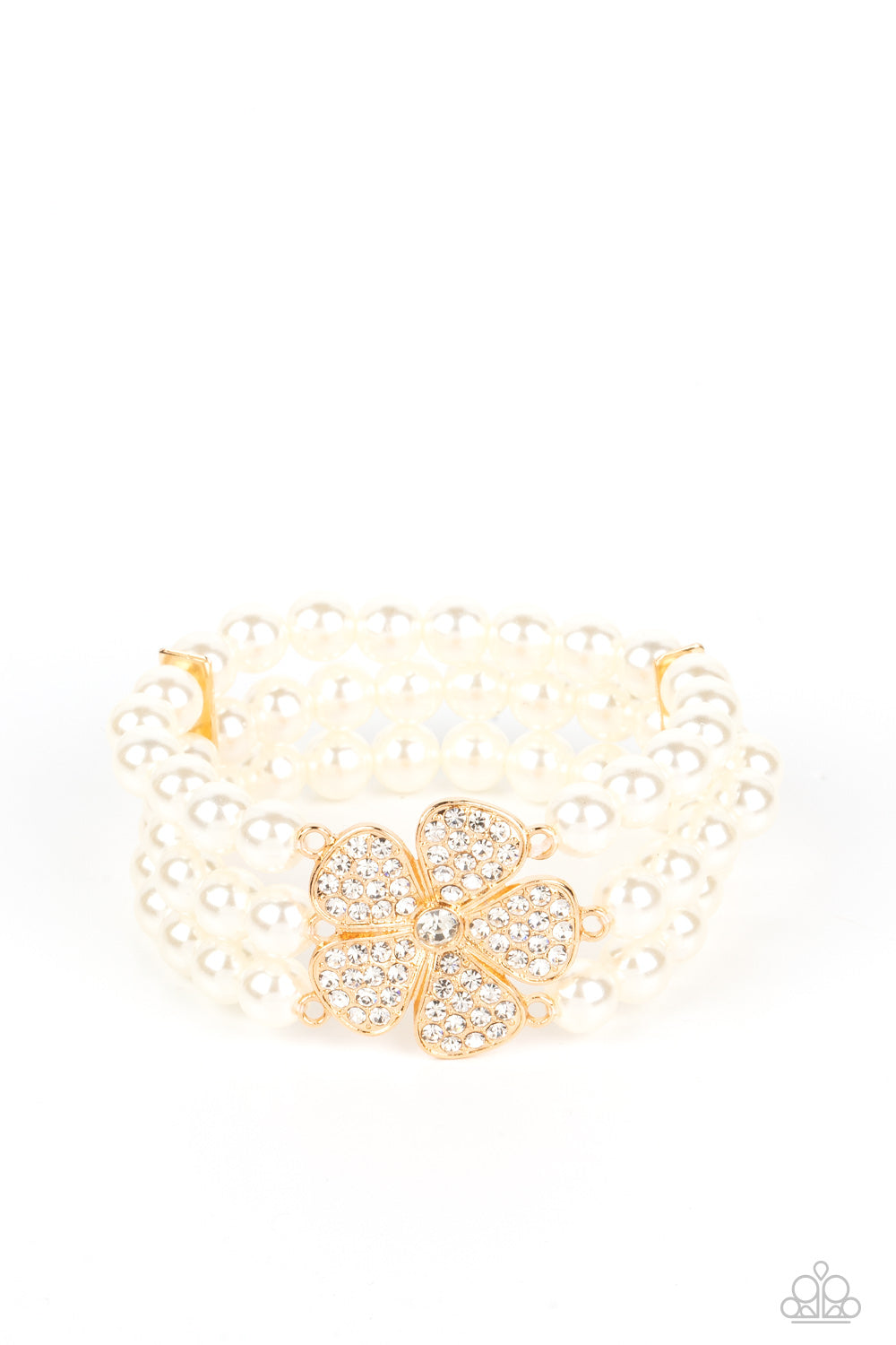 Park Avenue Orchard - Gold & White Pearl Bracelet - Princess Glam Shop