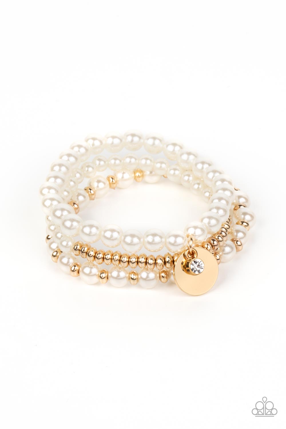 Pearly Professional - Gold & White Bracelet Set