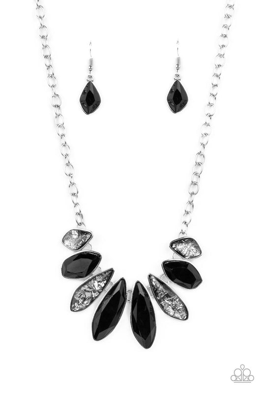 Crystallized Couture - Black & Silver Necklace Set - Princess Glam Shop