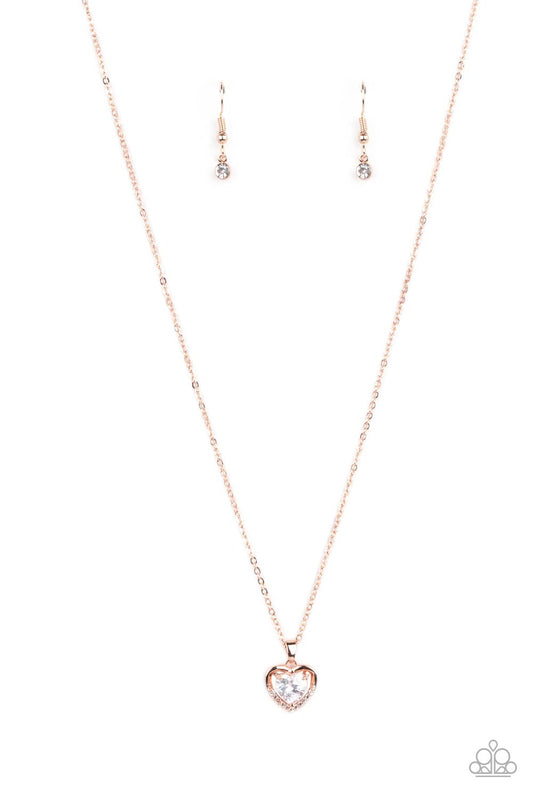 Effulgently Engaged - Rose Gold Necklace Set - Princess Glam Shop