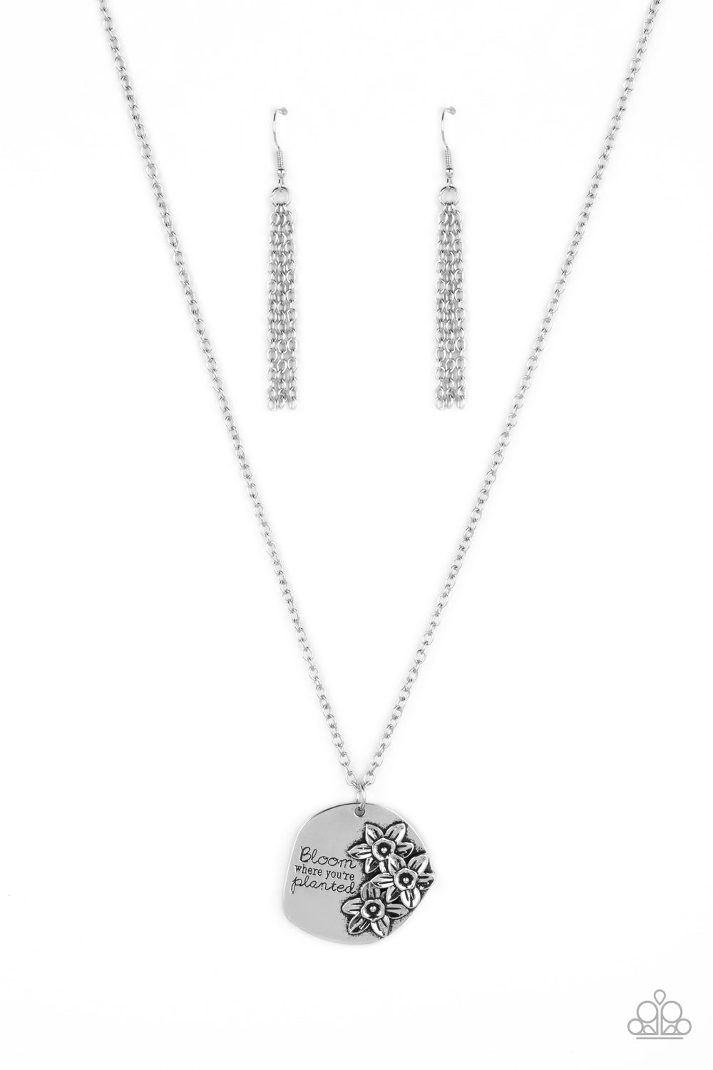 Planted Possibilities - Silver Necklace Set - Princess Glam Shop