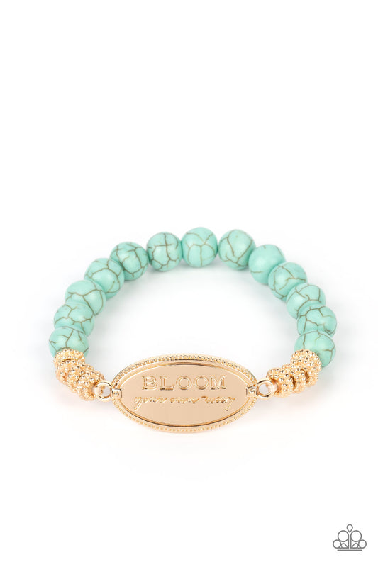 Bedouin Bloom - Gold & Blue Stone Bracelet - Princess Glam Shop