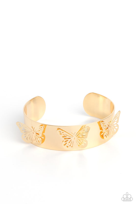 Magical Mariposas - Gold Butterfly Cuff Bracelet - Princess Glam Shop