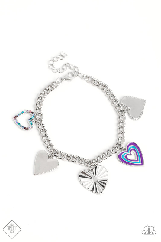 Funky Forte - Multi Blue & Purple Charm Bracelet