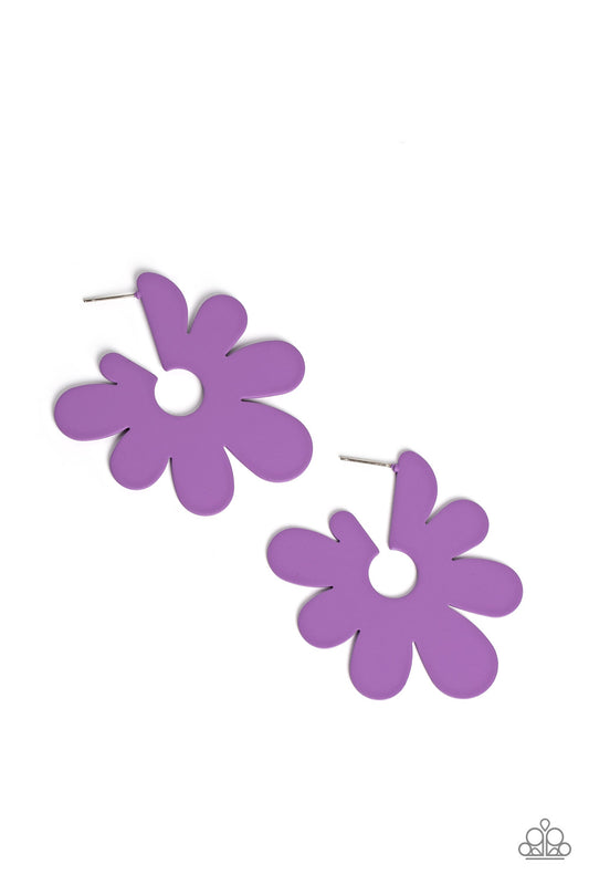 Flower Power Fantasy - Purple Hoop Earrings Exclusives Preorder - Princess Glam Shop