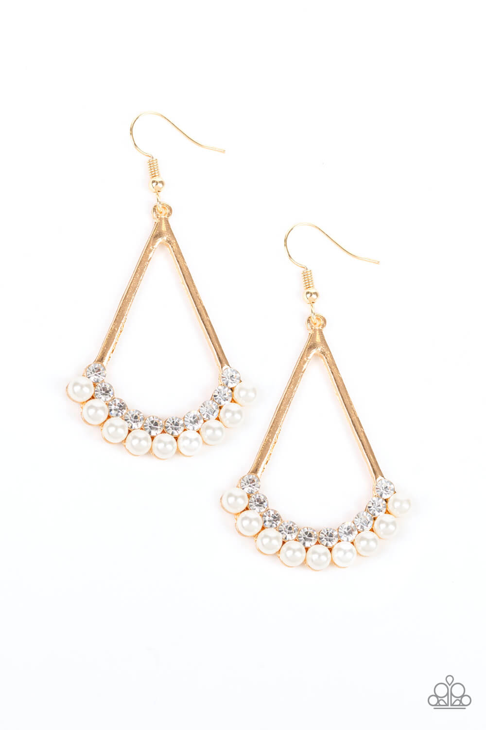 Top to Bottom - Gold & White Pearl Earrings - Princess Glam Shop
