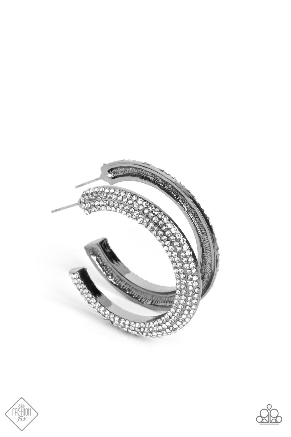 Dazzling Dynamo - Black Hoop Earrings Feb 2023 Fashion Fix Exclusive - Princess Glam Shop
