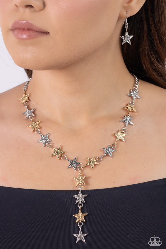 Reach for the Stars - Multi Gold & Silver Necklace Set