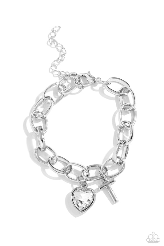 Guess Now Its INITIAL - White - T Charm Bracelet