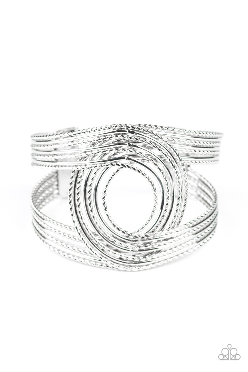 Rustic Coils - Silver Cuff Bracelet - Princess Glam Shop