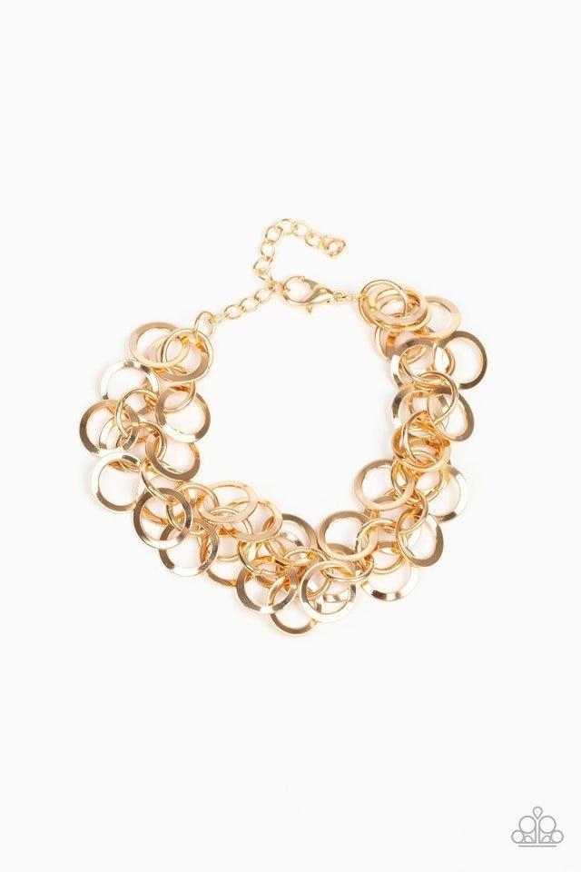 Ringing In The Bling - Gold Necklace & Noise Control Bracelet Set Combo - Princess Glam Shop