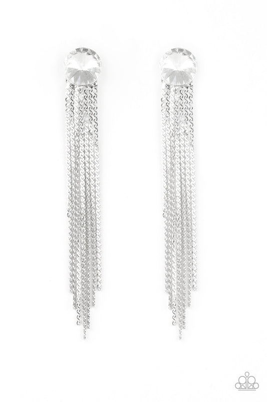 Level Up - White Earrings - Princess Glam Shop