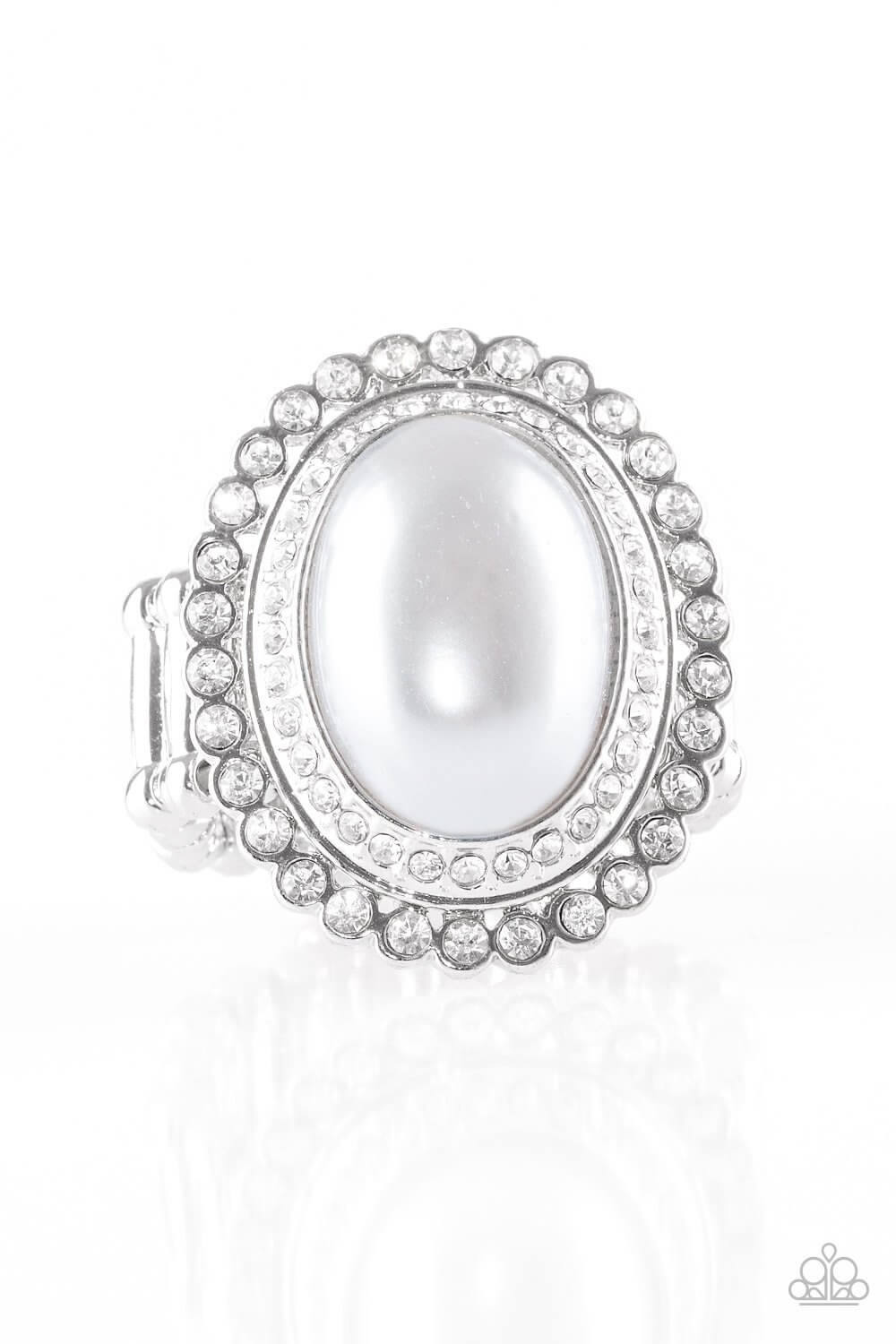 Opulently Olympian - Silver Pearl Ring - Princess Glam Shop