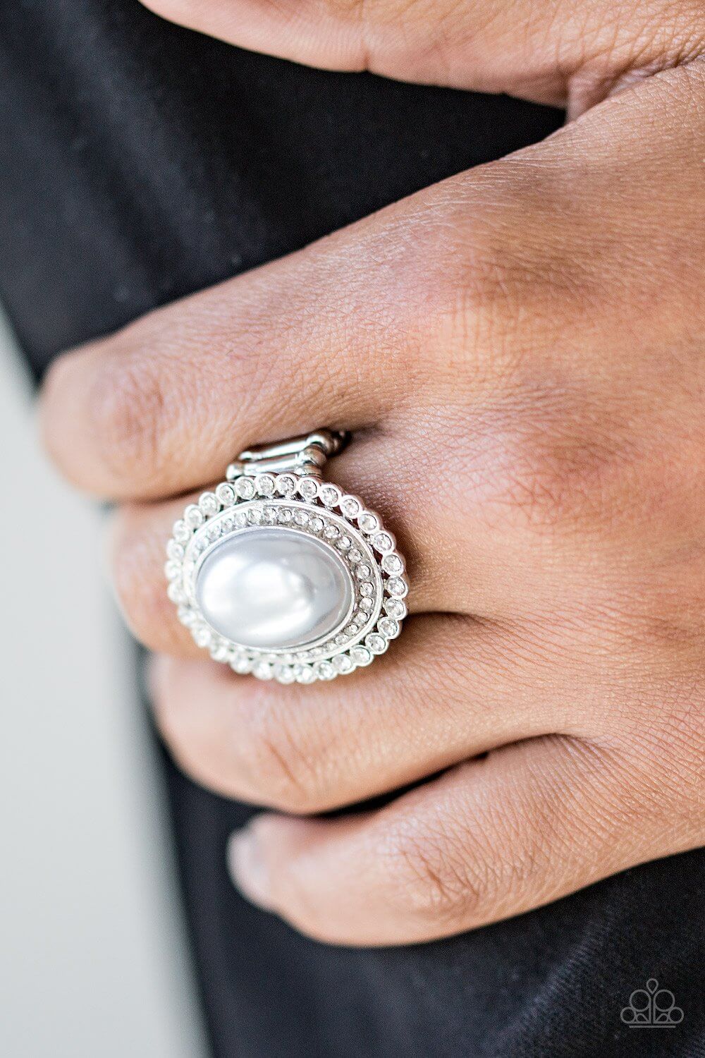 Opulently Olympian - Silver Pearl Ring - Princess Glam Shop