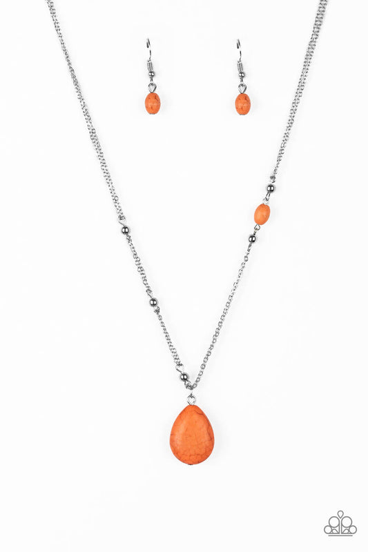 Peaceful Prairies - Orange Necklace Set - Princess Glam Shop
