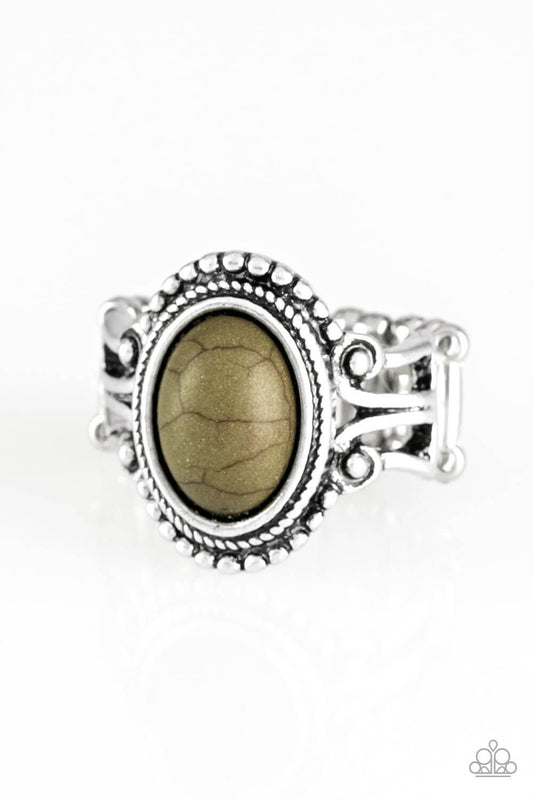All The Worlds A STAGECOACH - Green Stone Ring - Princess Glam Shop