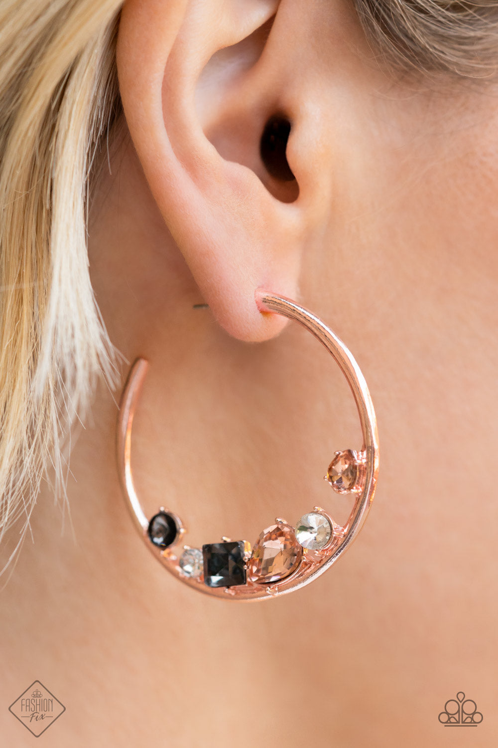 Attractive Allure - Rose Gold Hoop Earrings April 2022 Fashion Fix Exclusive - Princess Glam Shop