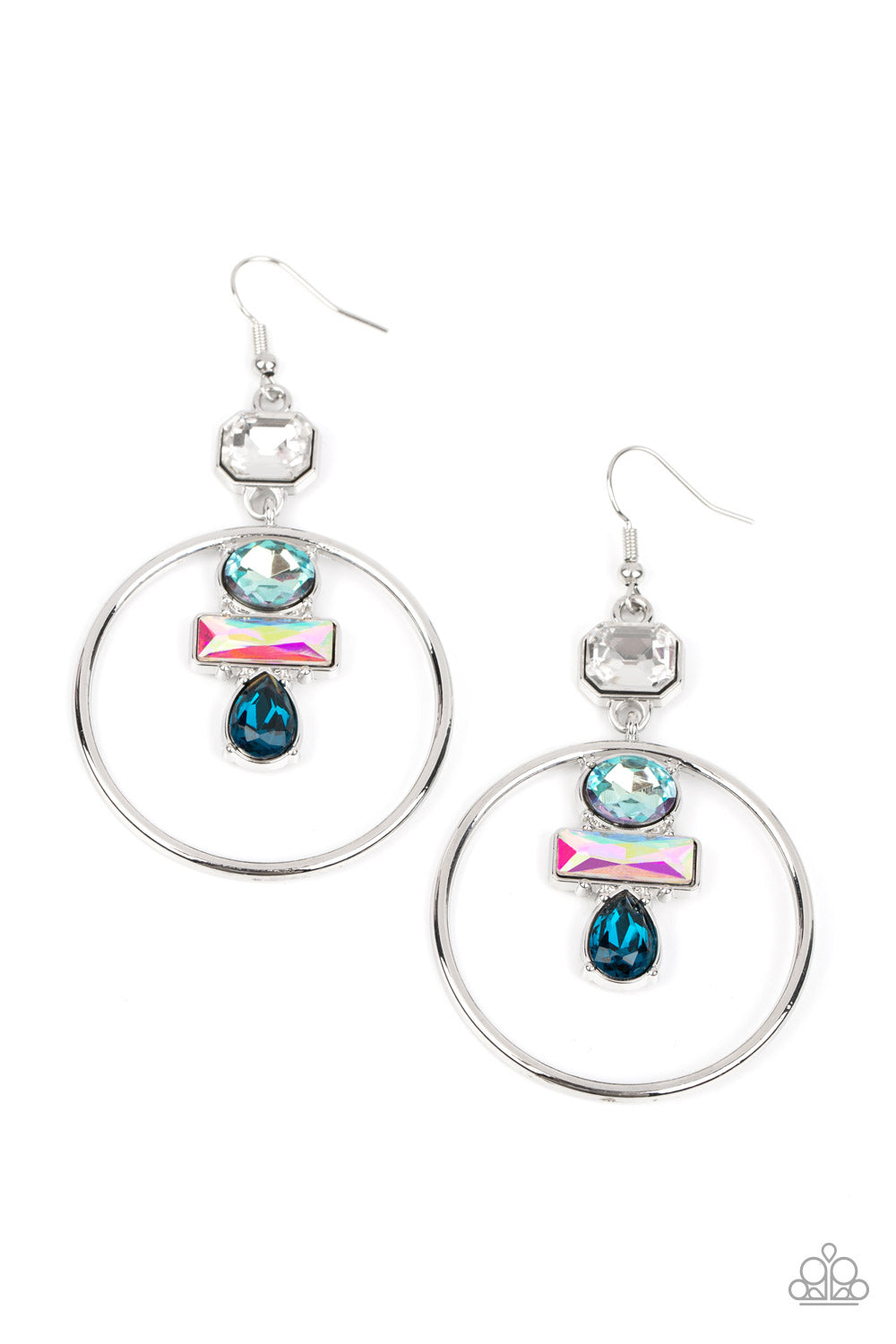 Geometric Glam - Blue Multi Earrings January 2023 Life of the Party Exclusive - Princess Glam Shop
