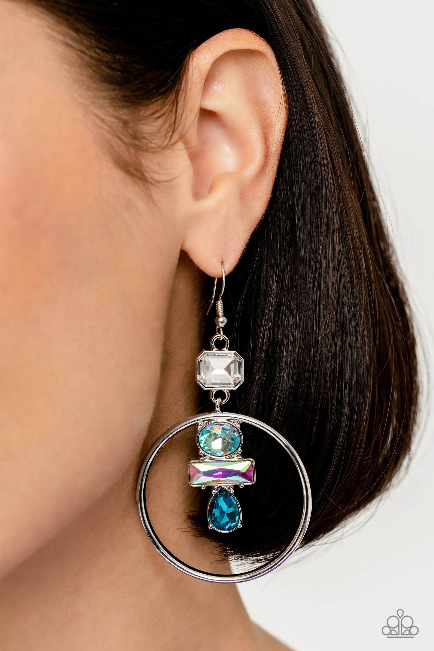 Geometric Glam - Blue Multi Earrings January 2023 Life of the Party Exclusive - Princess Glam Shop