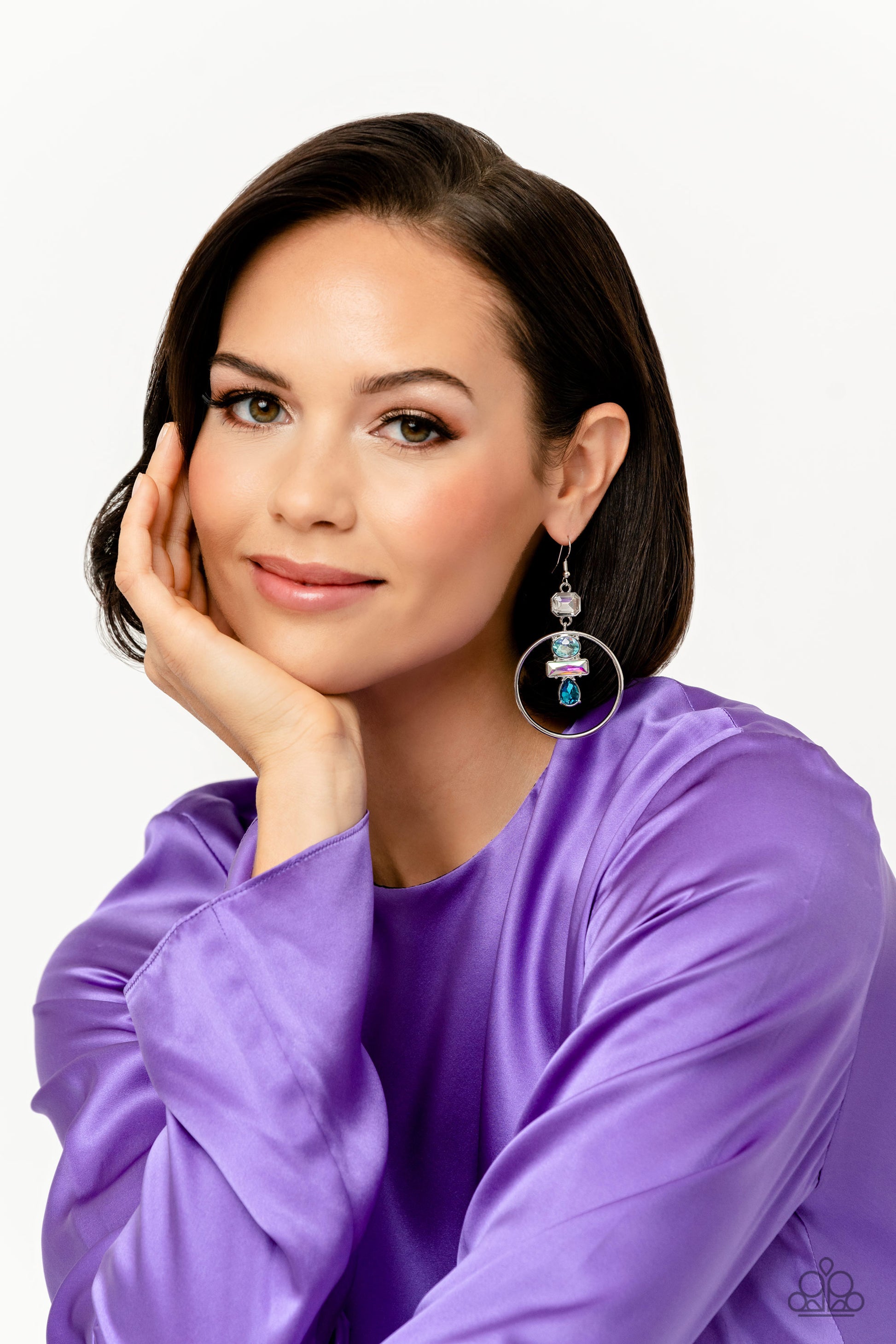 Geometric Glam - Blue Multi Earrings January 2023 Life of the Party Exclusive - Princess Glam Shop