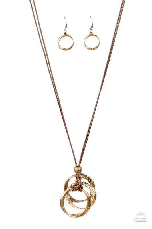 Harmonious Hardware - Brass, Gold & Brown Necklace Set - Princess Glam Shop