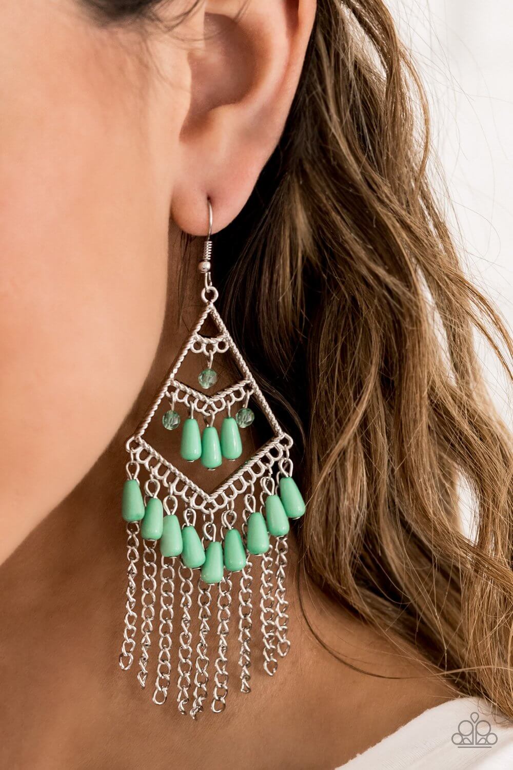 Trending Transcendence - Green Earrings - Princess Glam Shop