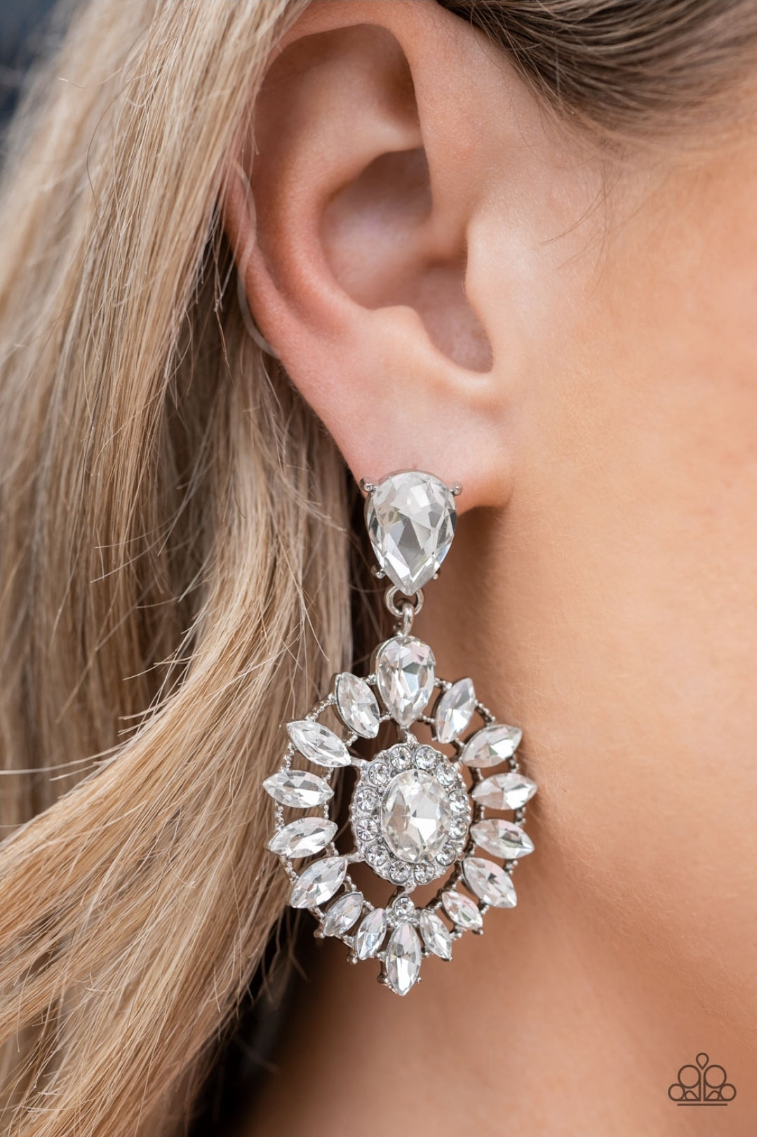 My Good LUXE Charm White Earrings August 2022 Life of the Party Exclusive - Princess Glam Shop