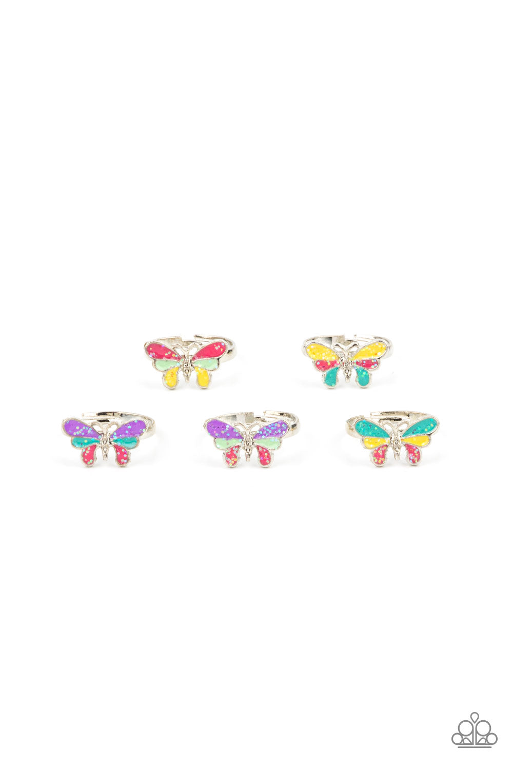 Rainbow Butterfly Starlet Shimmer Children's Ring Bundle Set - Princess Glam Shop