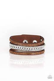 Rollin In Rhinestones - Brown Bracelet - Princess Glam Shop