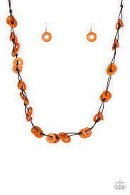 Waikiki Winds - Orange Necklace Set - Princess Glam Shop