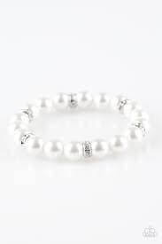 Exquisitely Elite - White Bracelet - Princess Glam Shop
