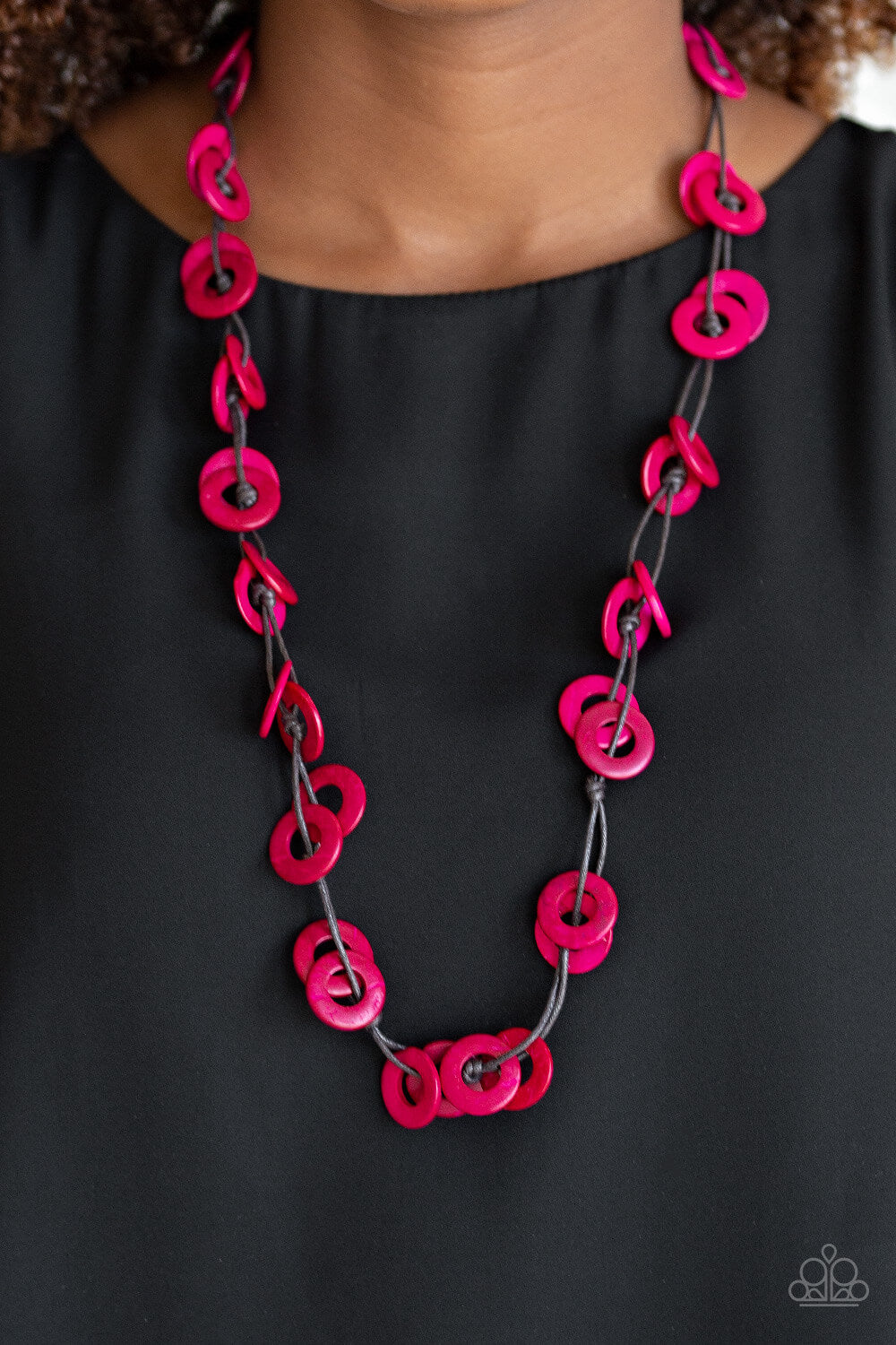Waikiki Winds - Pink Wood Necklace Set - Princess Glam Shop